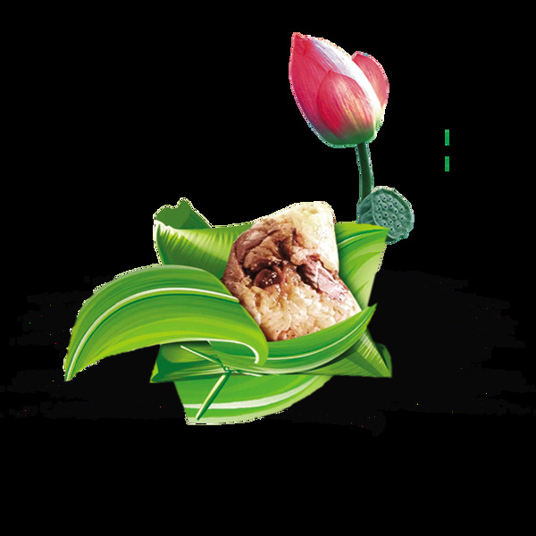 端午节粽子粽叶花朵素材