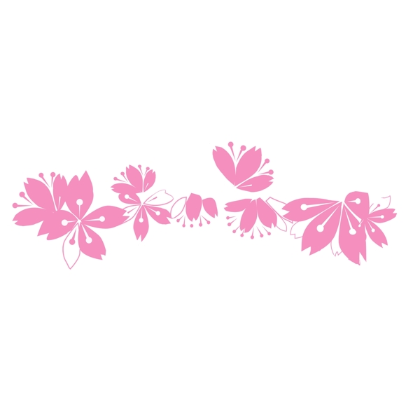 粉色花朵分割线插画
