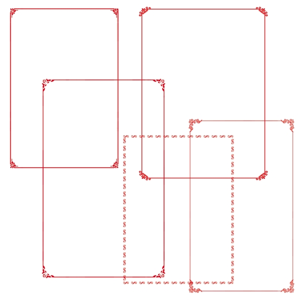 红色花纹边框