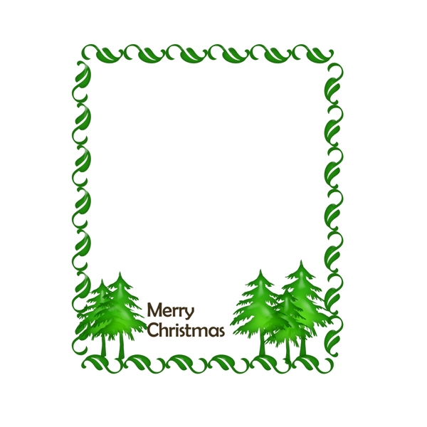 圣诞节松树装饰边框