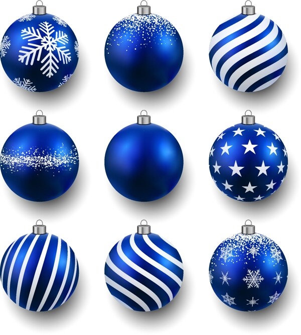 蓝色圣诞小球图片