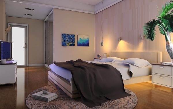 卧室现代设计效果图片