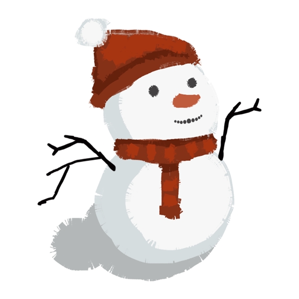 可爱卡通冬季雪人png元素