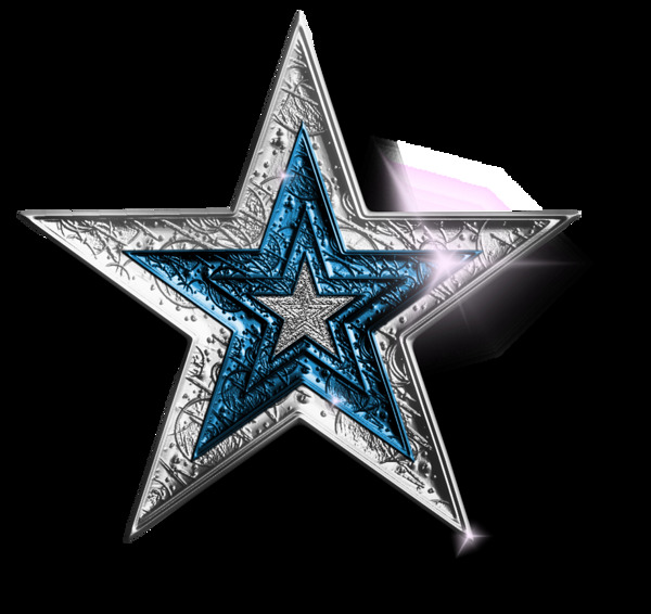 银质五角星免抠png透明素材
