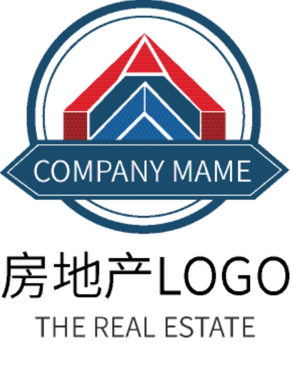 蓝色房地产商务企业logo