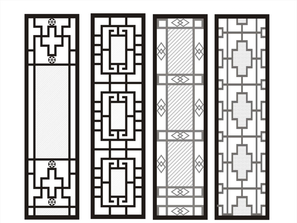 木格铁艺木雕隔断图片