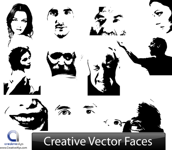 创造性的向量脸插图