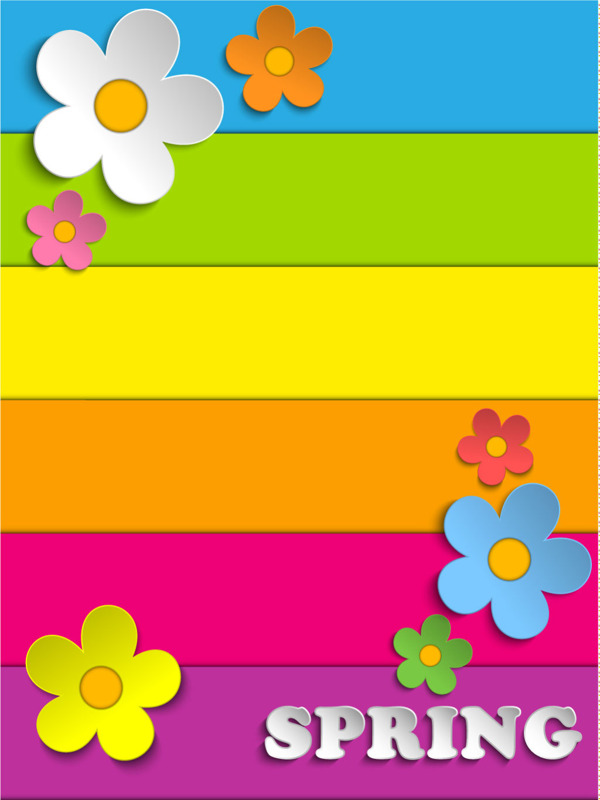 彩色背景彩色花朵矢量素材