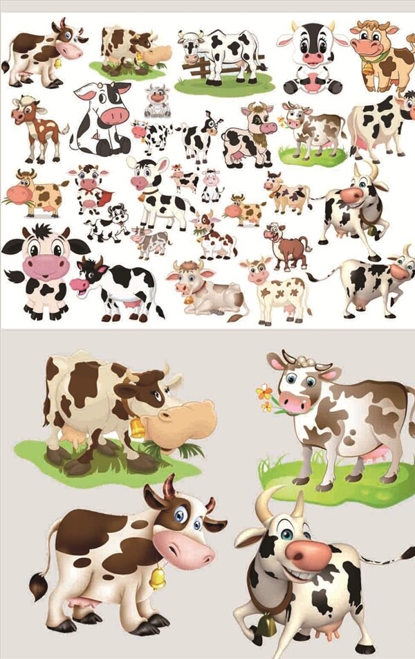 卡通奶牛素材图片