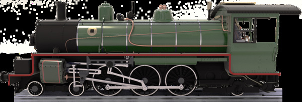 复古蒸气绿皮火车元素