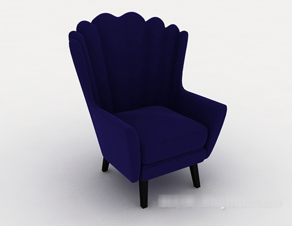 蓝色个性单人沙发3d模型下载