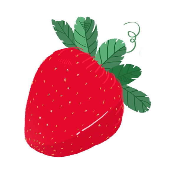 清新手绘草莓png元素