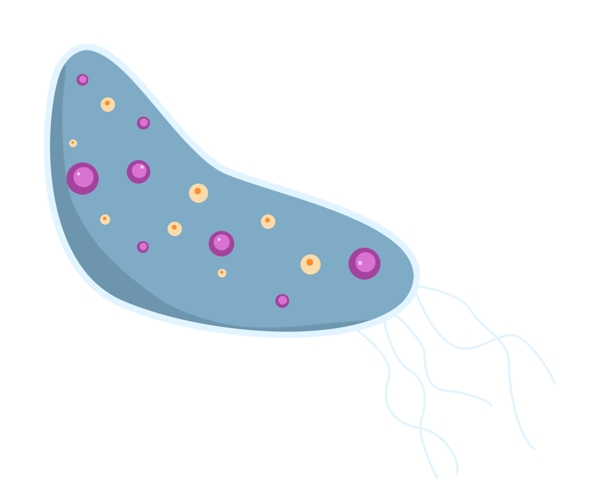 蓝色的有害细菌插画