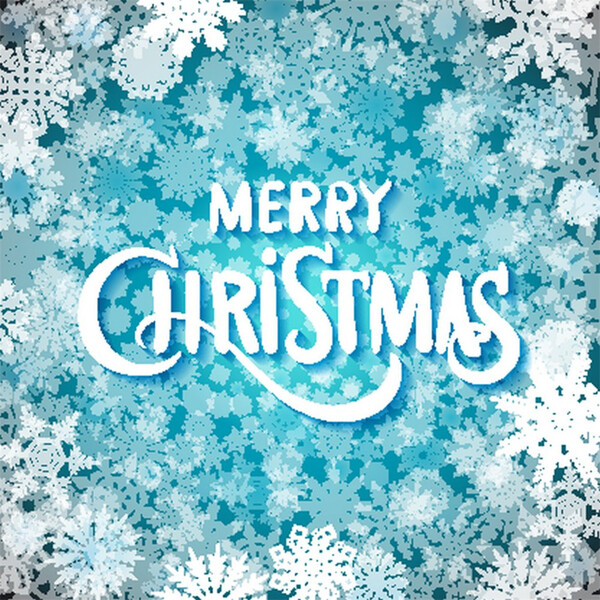 蓝色雪花圣诞节字体图片