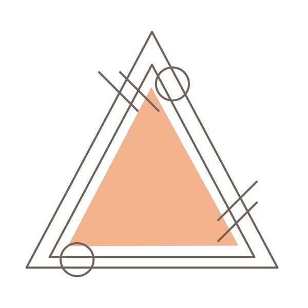 矢量卡通扁平化橙色几何图形边框
