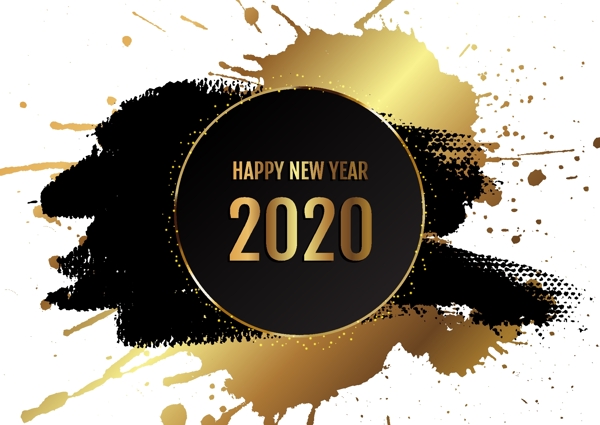 金色2020新年背景