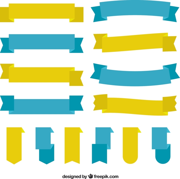 平面设计中蓝黄丝带的收藏