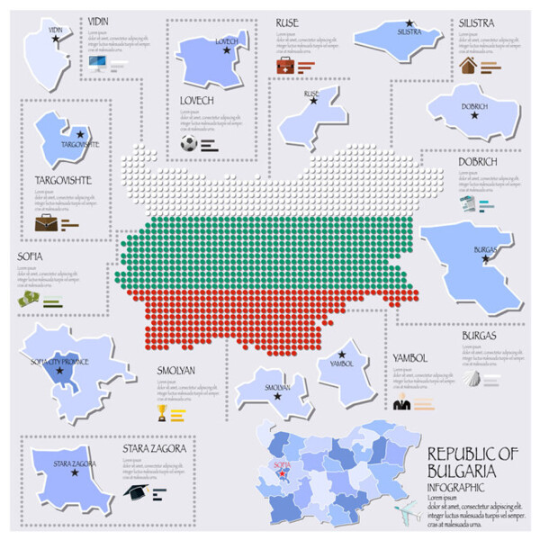 蓝色地图国旗图表图片
