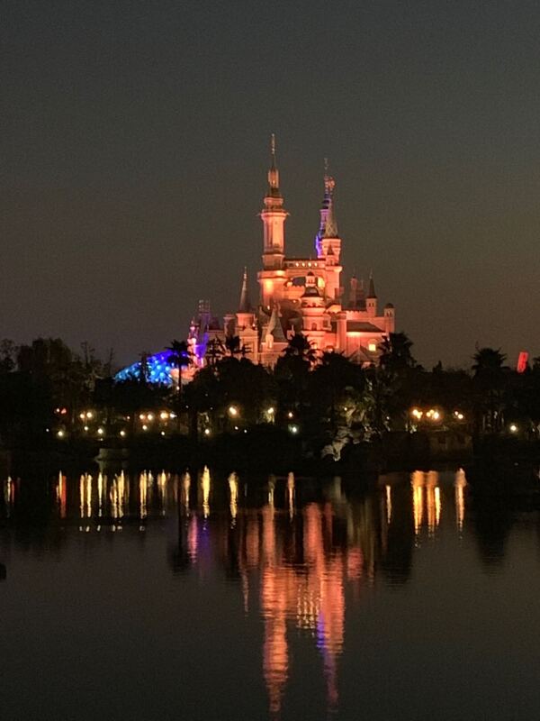 迪士尼城堡夜景图片