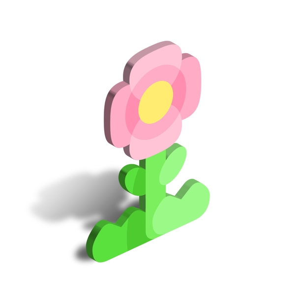 2.5D风格植物花朵元素