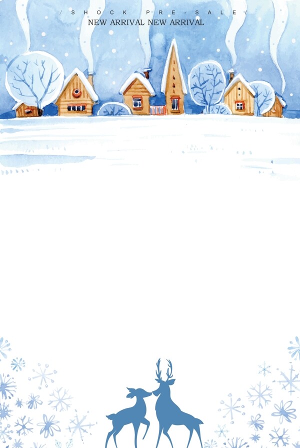 冬季圣诞雪景海报背景设计