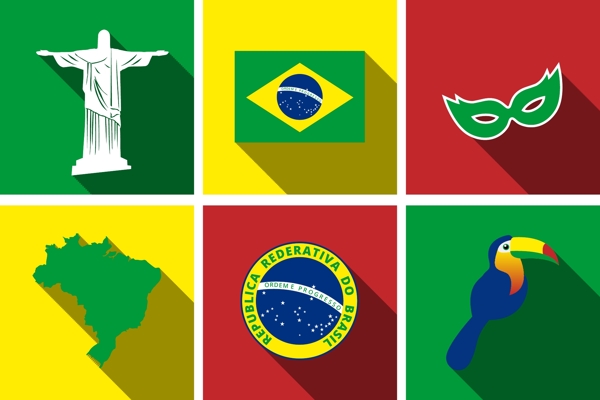 巴西平面图标集
