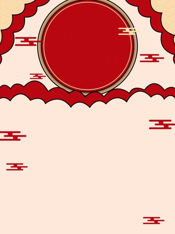 复古花纹装饰的红色背景