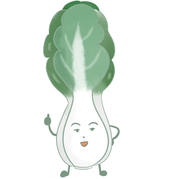 手绘线性蔬菜青菜表情