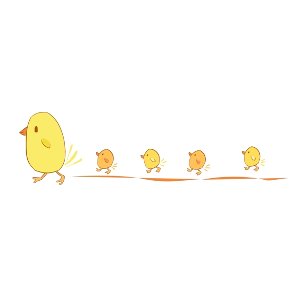 黄色小鸡分割线插画