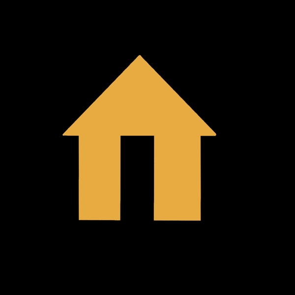 黄色房子矢量图标