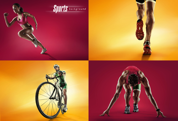 自行车跑步运动男女图片
