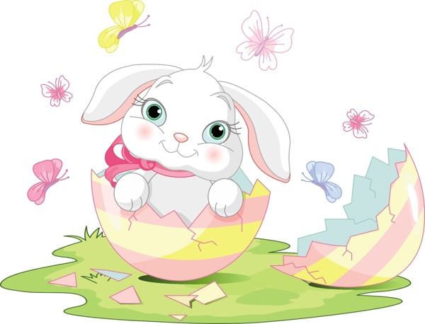复活节里的鸡蛋兔子