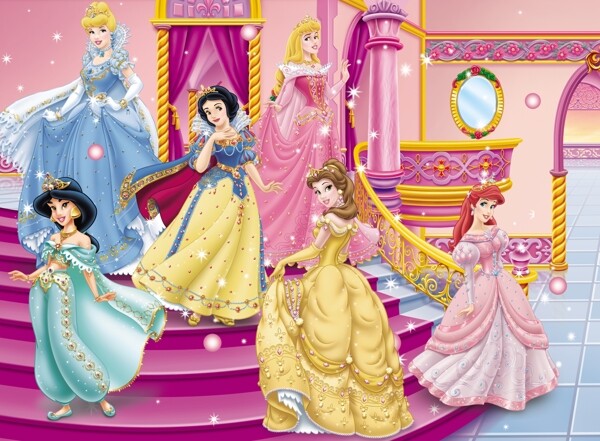 迪士尼公主城堡装饰画