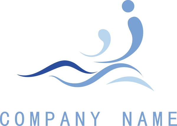 蓝色浪花海浪logo