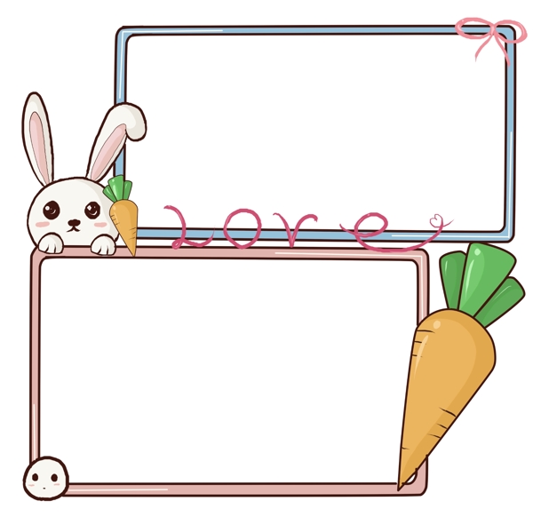 兔子相框卡通插画
