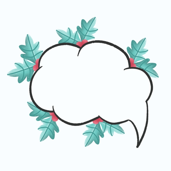 可爱圣诞节爆炸云气泡对话边框元素5