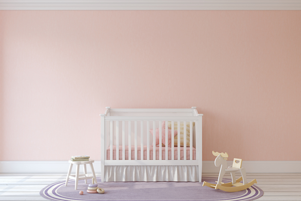 粉色婴儿床背景