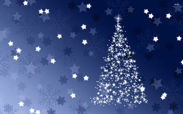 梦幻蓝色圣诞树背景图片