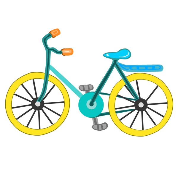 绿色自行车图案