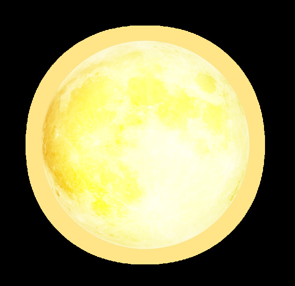 黄色圆月节日元素