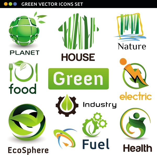 3d企业logo绿色环保图标