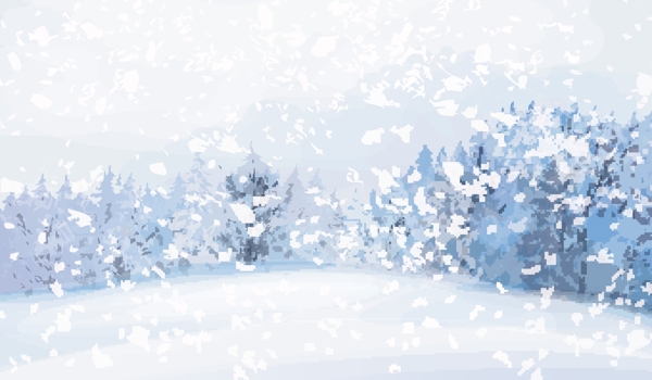 卡通冬天雪景