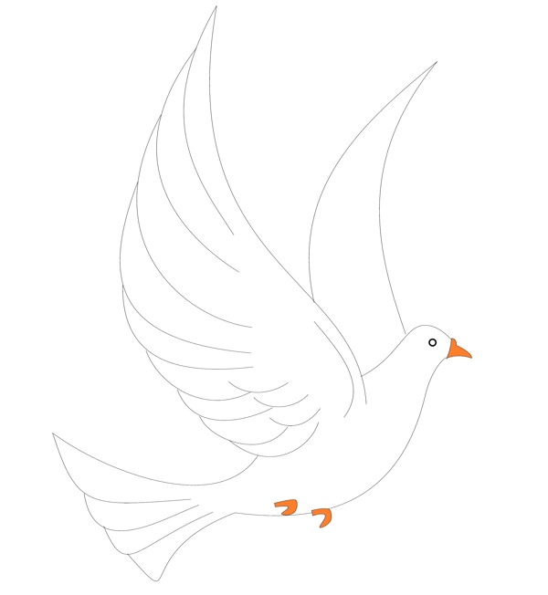 矢量手绘制鸽子鸟类创意图标图形