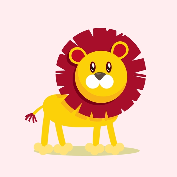 印花矢量图可爱卡通卡通动物狮子婴童装免费素材