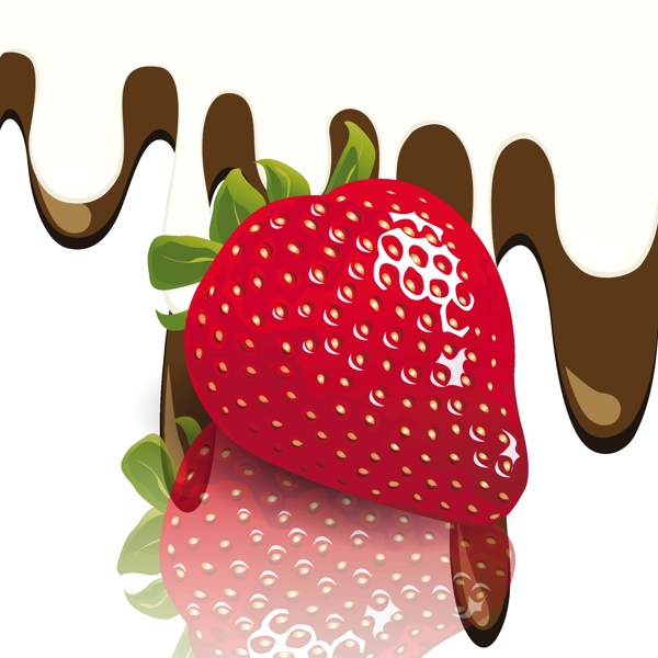 巧克力草莓矢量