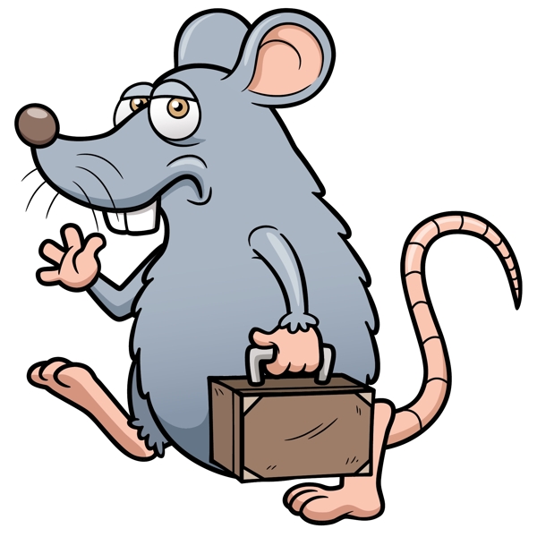 提着皮箱的卡通老鼠