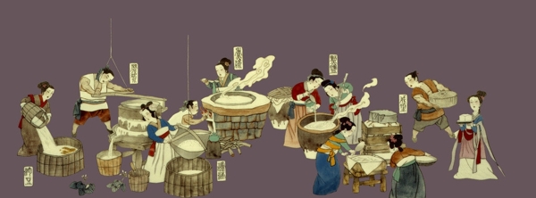 古代豆腐制作分层图图片