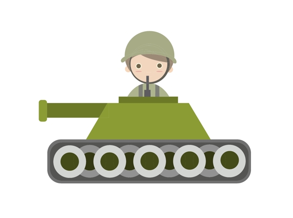 军事坦克卡通插画
