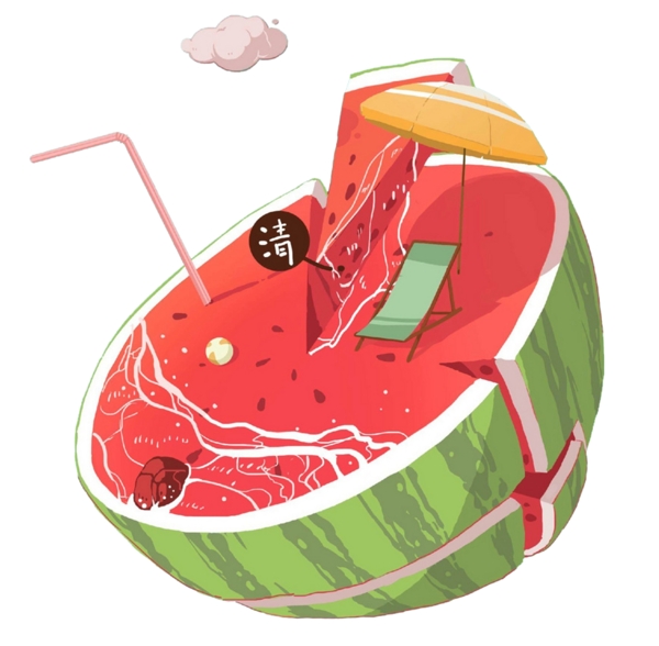 夏日西瓜水果素材