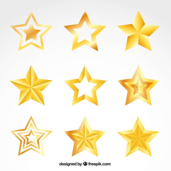 9款黄色星星图标矢量素材